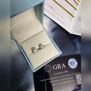 Moissanite bezel earrings